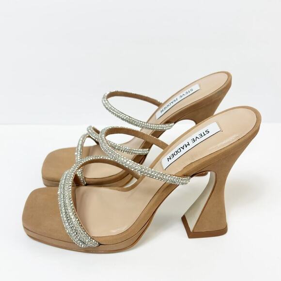 STEVE MADDEN WOMEN'S LIBBIE HEELED CAMEL NUBK SIZE 6.5 NWT WITH BOX - Picture 4 of 5
